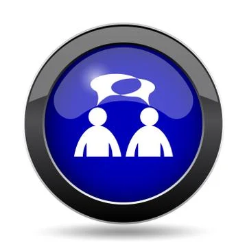 Comments icon. Internet button on white background. - men with bubbles. Illustrazione stock