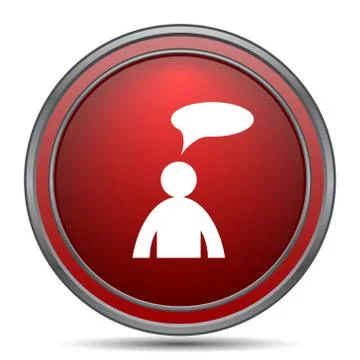 Comments icon. Internet button on white background. - man with bubble. 스톡 일러스트