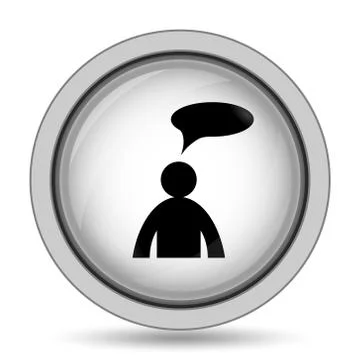 Comments icon. Internet button on white background. - man with bubble. Illustrazione stock
