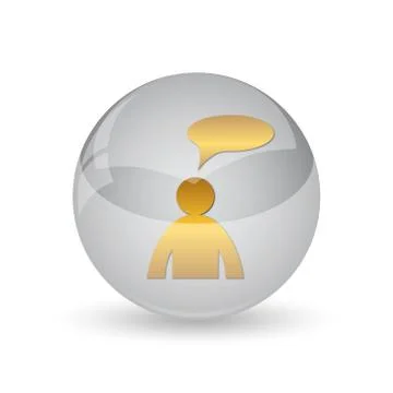 Comments icon. Internet button on white background.  - man with bubble. 스톡 일러스트