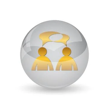 Comments icon. Internet button on white background.  - men with bubbles. 스톡 일러스트