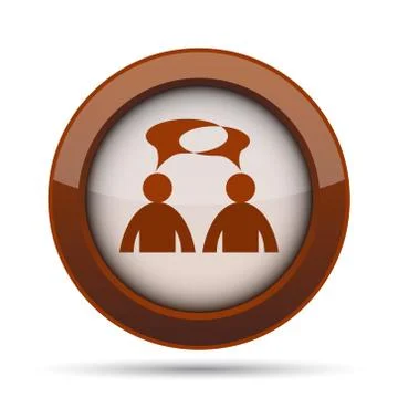 Comments icon. Internet button on white background.  - men with bubbles. Stock Illustration