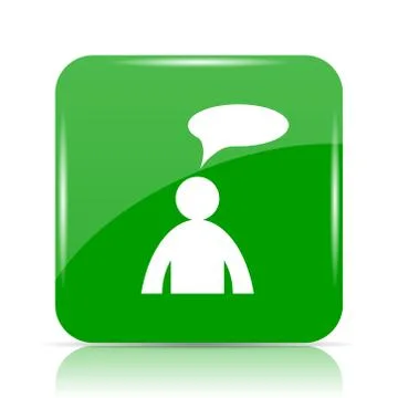 Comments icon. Internet button on white background. - man with bubble. 스톡 일러스트