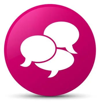 Comments icon pink round button 스톡 일러스트