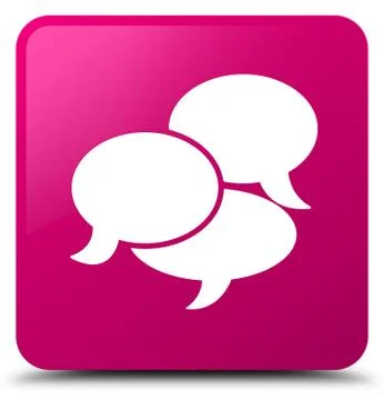 Comments icon pink square button Stock Illustration