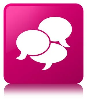 Comments icon pink square button 스톡 일러스트