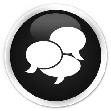 Comments icon premium black round button Illustrazione stock
