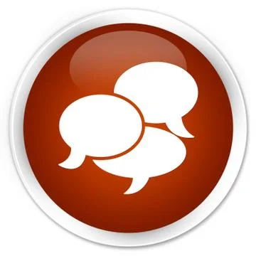 Comments icon premium brown round button 스톡 일러스트