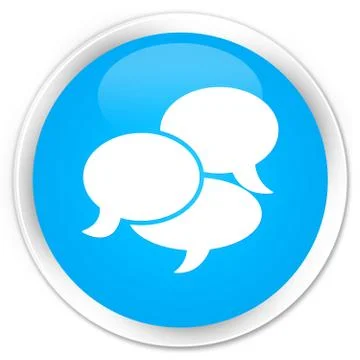 Comments icon premium cyan blue round button 스톡 일러스트
