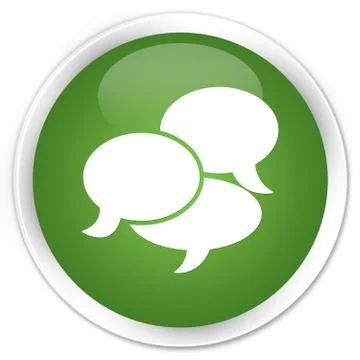 Comments icon premium soft green round button Stock Illustration
