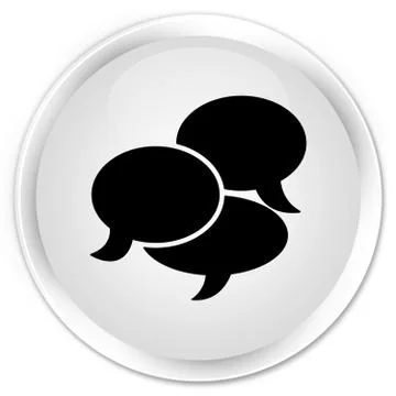 Comments icon premium white round button 스톡 일러스트