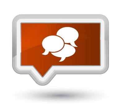 Comments icon prime brown banner button 스톡 일러스트