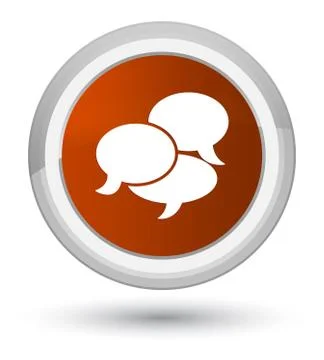 Comments icon prime brown round button 스톡 일러스트