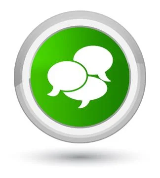Comments icon prime green round button Illustrazione stock