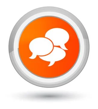 Comments icon prime orange round button Illustrazione stock
