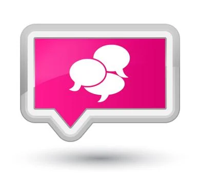 Comments icon prime pink banner button 스톡 일러스트