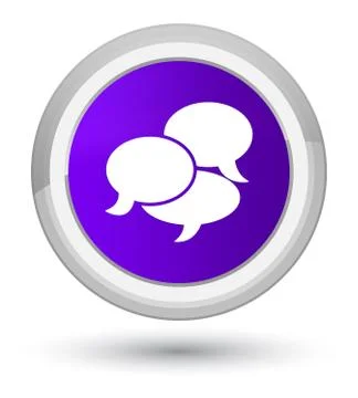 Comments icon prime purple round button 스톡 일러스트