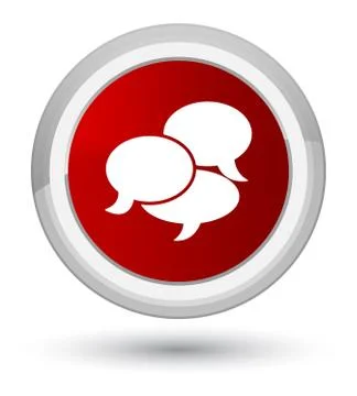 Comments icon prime red round button Stock Illustration