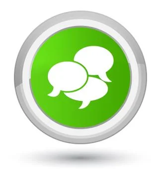 Comments icon prime soft green round button 스톡 일러스트