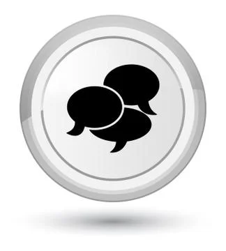 Comments icon prime white round button 스톡 일러스트