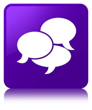 Comments icon purple square button 스톡 일러스트
