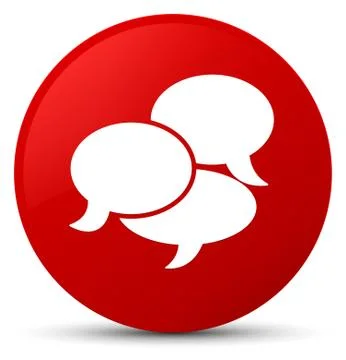 Comments icon red round button Stock Illustration
