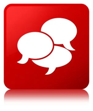 Comments icon red square button 스톡 일러스트