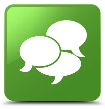Comments icon soft green square button 스톡 일러스트