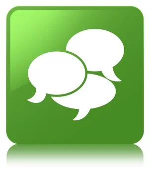Comments icon soft green square button 스톡 일러스트