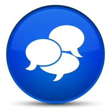 Comments icon special blue round button 스톡 일러스트