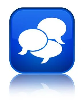 Comments icon special blue square button 스톡 일러스트