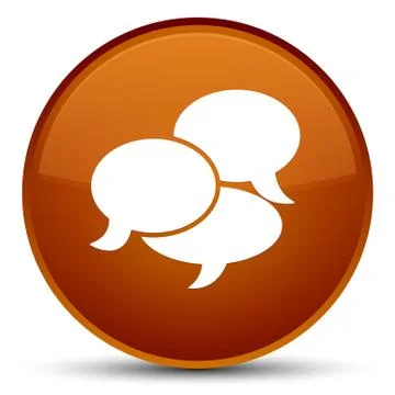Comments icon special brown round button 스톡 일러스트