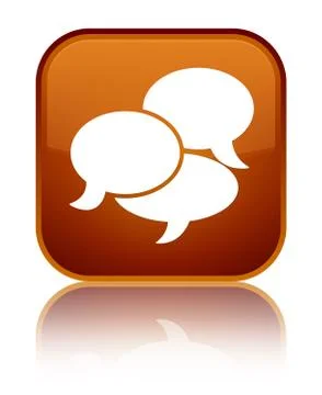 Comments icon special brown square button 스톡 일러스트