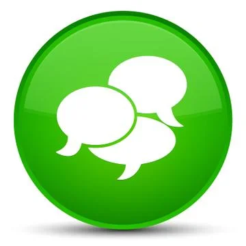 Comments icon special green round button 스톡 일러스트