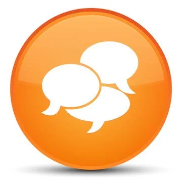Comments icon special orange round button Stock-Illustration