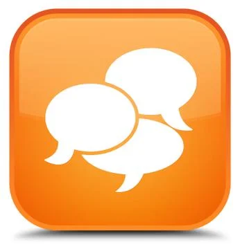 Comments icon special orange square button 스톡 일러스트