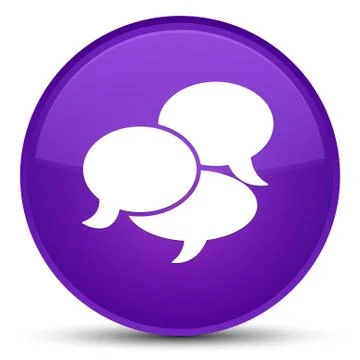Comments icon special purple round button 스톡 일러스트
