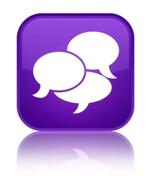 Comments icon special purple square button 스톡 일러스트