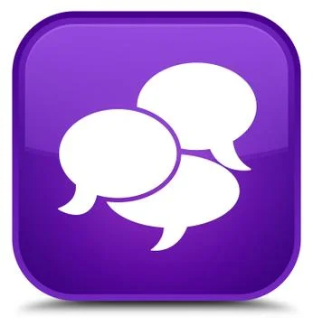 Comments icon special purple square button 스톡 일러스트