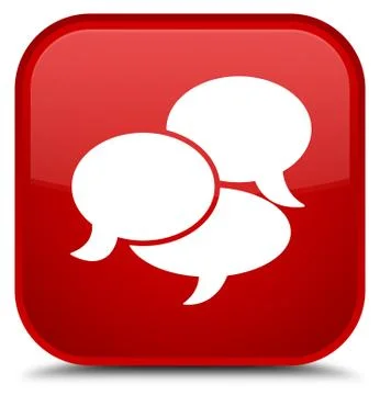 Comments icon special red square button Illustrazione stock