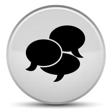Comments icon special white round button 스톡 일러스트