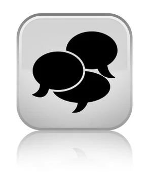 Comments icon special white square button 스톡 일러스트