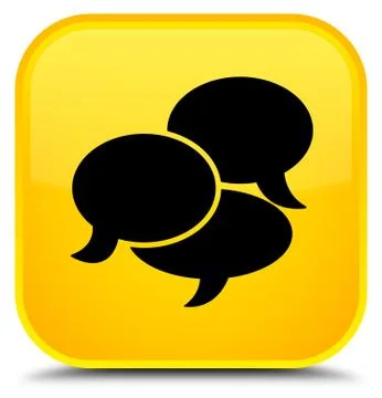 Comments icon special yellow square button 스톡 일러스트