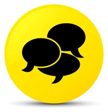 Comments icon yellow round button 스톡 일러스트