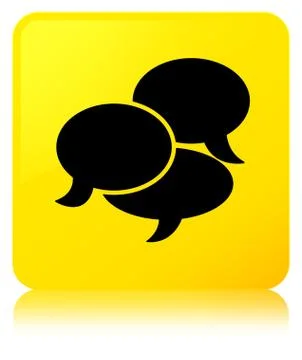 Comments icon yellow square button 스톡 일러스트
