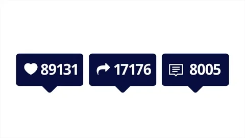Comments, likes, follower counter reducing quickly, animation with user 스톡 동영상 110833773