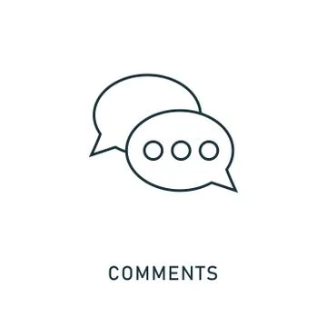 Comments outline icon. Thin style design from smm icons collection. Pixel Stock Illustration