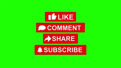 Like,comment,share,subscribe animation video with green screen . Stock Footage 320031255