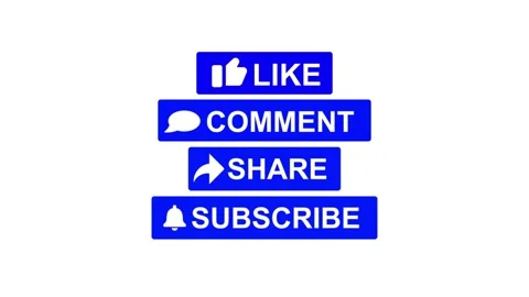 Like,comment,share,subscribe animation video with white screen . Stock Footage 320031254