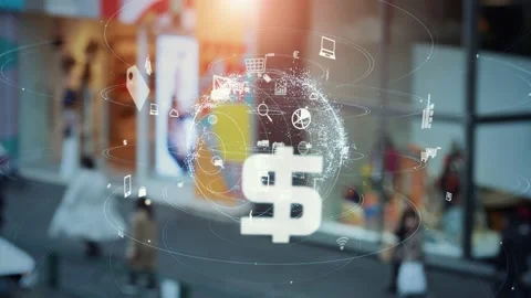 Commerce and technology concept. Retail as a Service. RaaS. Video stock 149403086